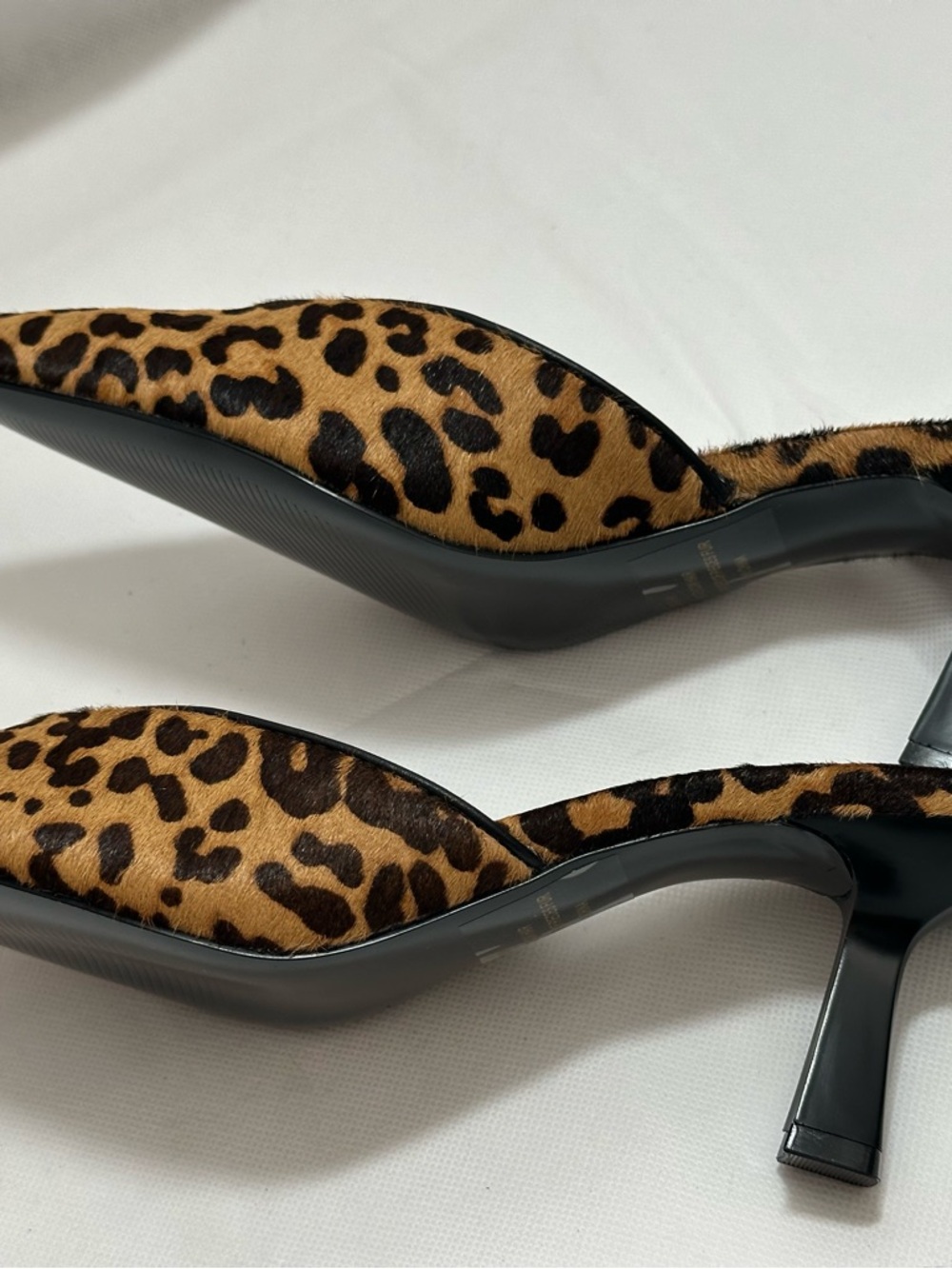 Steve Madden Leopard Print Calf Hair Mule Heels Pointed Toe Kitten Heel Size 7.5 - Picture 4 of 5